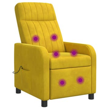 vidaXL Massage Relaxstoel Geel fluweel, Verzenden, Nieuw