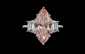 Ring - 14 karaat Witgoud - 11.75ct. tw. Roze Diamant (Fancy, Nieuw
