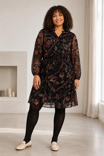 ZHENZI jurk lange mouwM=46-48Maat 46/48 (XL) of groter, Vêtements | Femmes, Robes, Verzenden