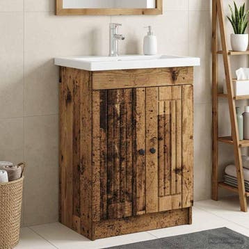 vidaXL Badkamer onder Wastafel Kast Oud hout 56 x 37,5 x 81, Verzenden, Nieuw