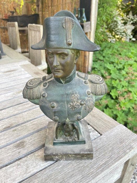 A. Jourdan - Beeld, Buste Napoleon - 26 cm - Metaal, Antiquités & Art, Antiquités | Céramique & Poterie