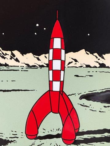 Tintin - 1 Geëmailleerde plaquette Tintin: de raket, Nieuw