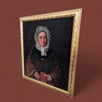 Ecole française (XIX) - Portrait féminin au livre de
