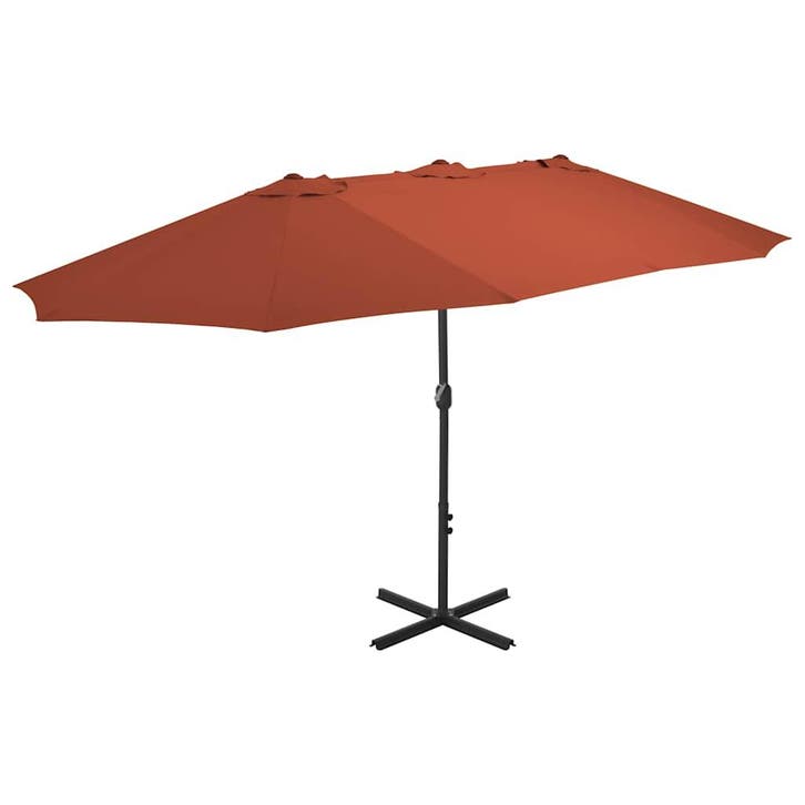 vidaXL Parasol met aluminium paal 460x270 cm terracotta, Jardin & Terrasse, Parasols, Envoi