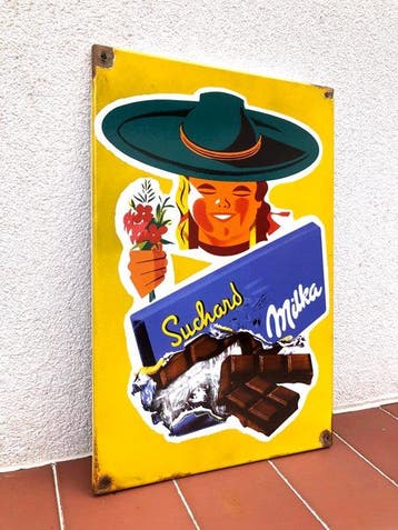 MILKA Suchard Chocolate Shop - Reclamebord - Zeldzaam oud