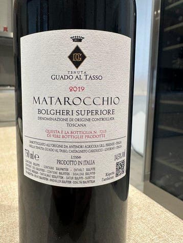 2019 Antinori Matarocchio - Bolgheri DOC - 1 Fles (0,75, Nieuw