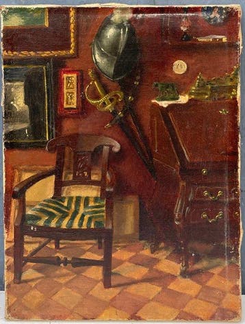 Franse school (XIX) - Interieur Cabinet du Collectionneur