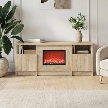 vidaXL Elektrische haard Sonoma 98 x 28,5 x 40,5 cm Bewerkt, Maison & Meubles, Verzenden