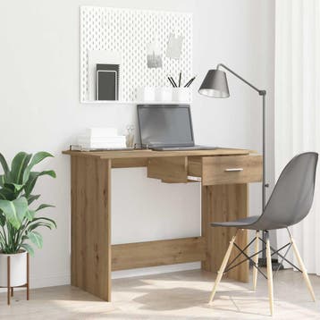 vidaXL Bureau Artisan Eiken 100 x 50 x 76 cm Bewerkt hout, Verzenden, Nieuw