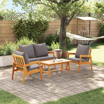 vidaXL Bistroset 4 st Bruin Massief Acacia Hout, Verzenden