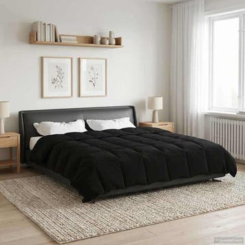 vidaXL Volledig Jaar Dekbed 200 x 220 cm 4 seizoenen Zwart, Verzenden