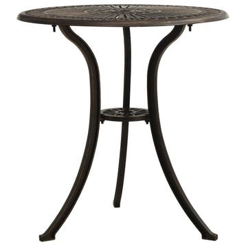 vidaXL Tuintafel 62x62x65 cm gietaluminium bronskleurig, Verzenden, Nieuw