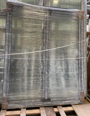 PVC raam zonder middenstijl B180xH215 antraciet RAL7016, Gevelraam of Ruit, Nieuw, Dubbelglas, 160 cm of meer