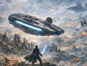 Kleury.art - [XL Canvas] Clash Over the Outpost” by, Nieuw in verpakking
