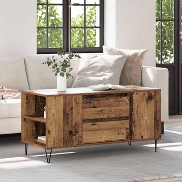 vidaXL Salontafel Oud Hout 102 x 44,5 x 50 cm Bewerkt hout, Verzenden, Nieuw
