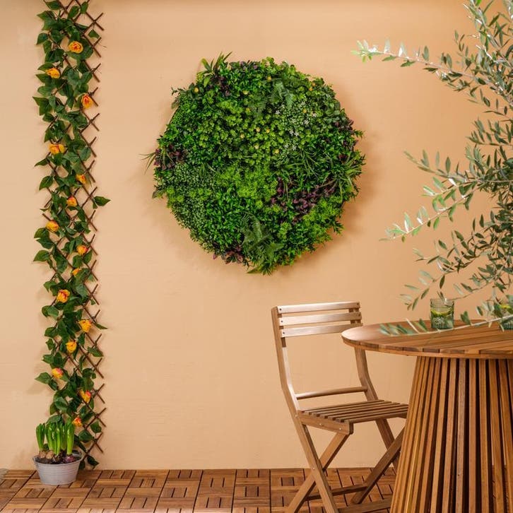 Décoration murale ronde avec plantes artificielles - Ø 86 x, Maison & Meubles, Accessoires pour la Maison | Autre, Neuf, Envoi