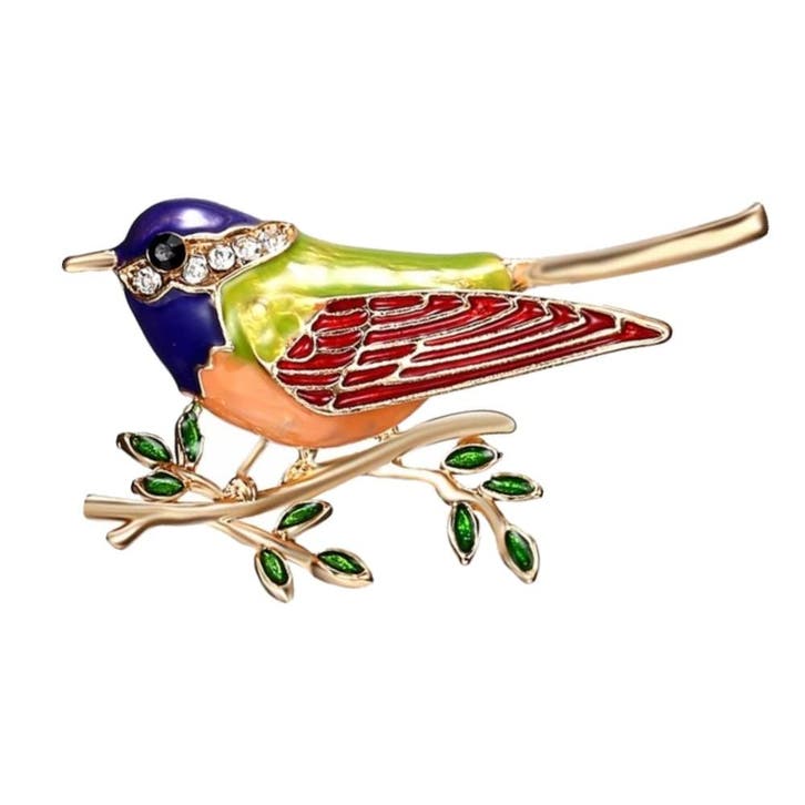 Fako Bijoux - Broche - Vogel - Vogel Op Tak - 45x26mm -, Handtassen en Accessoires, Broches, Verzenden