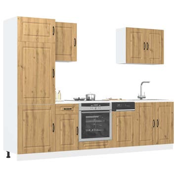vidaXL 7-delige Keukenkastenset Kalmar bewerkt hout, Verzenden, Nieuw