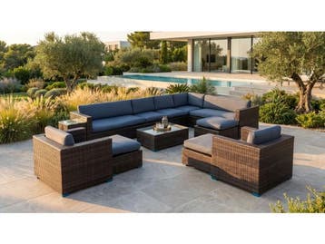 Veiling - Loungeset incl. kussens 12-delig, Nieuw