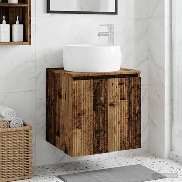 vidaXL Wandgemonteerde wastafel van een meubel Oud hout, Verzenden, Nieuw