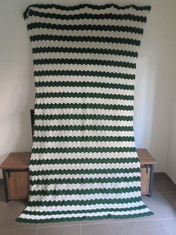 Plaid - 250 cm - 150 cm - vintage bedsprei