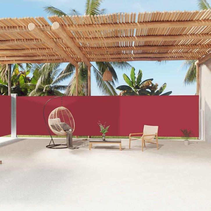 vidaXL Windscherm uittrekbaar 180x1200 cm rood, Jardin & Terrasse, Parasols, Envoi