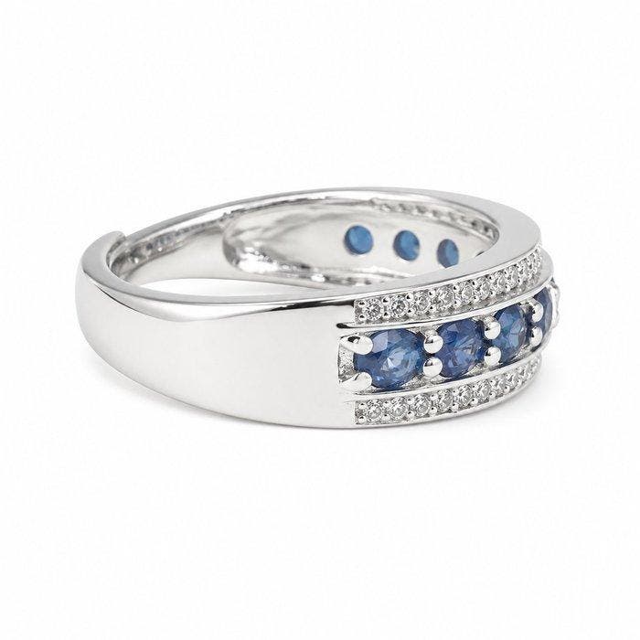 Zonder minimumprijs - Ring Verguld Saffier - Topaas - 18k, Handtassen en Accessoires, Ringen