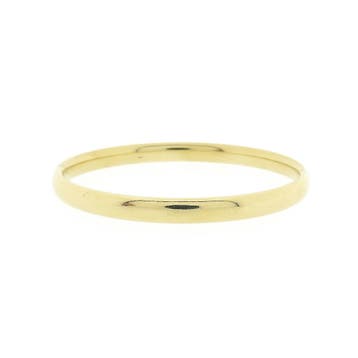 Gouden gladde slavenarmband; Maat M, Ophalen of Verzenden, Gebruikt, Goud, Goud