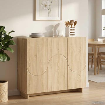 vidaXL Dressoir Sonoma Eiken 85,5 x 31 x 75 cm Bewerkt hout, Verzenden, Nieuw