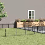 vidaXL Hondenkennel 56 m² staal zwart, Dieren en Toebehoren, Verzenden, Nieuw