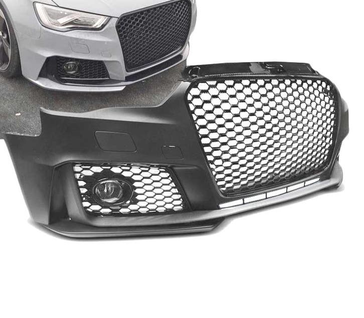 PARE CHOCS FRONTAL AUDI A3 8V 12-16 LOOK RS3 GLOSS BLACK, Auto-onderdelen, Carrosserie, Verzenden
