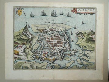Belgique - Ostende; Georg Braun en Frans Hogenberg - Ostenda, Livres, Atlas & Cartes géographiques