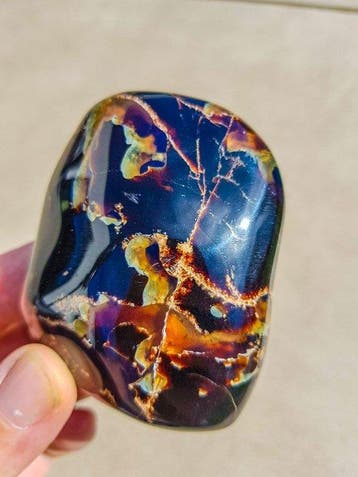 Amber - Barnsteen - HQ Freeform Blauwe Barnsteen - 8 cm - 7
