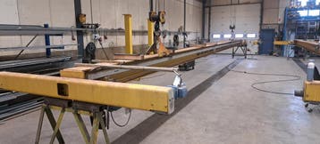Demag enkelligger bovenloopkraan 15.124mm x 500kg 001669U, Ophalen, Gebruikt