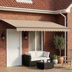 vidaXL Elektrisch Uitschuifbare Zonneluifel Beige en, Tuin en Terras, Zonneschermen, Verzenden, Nieuw