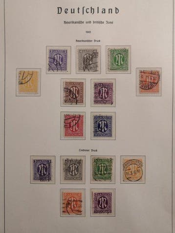 Occupation alliée - Allemagne 1945/1949 - Bizone, collection, Gestempeld