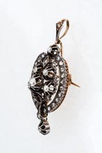 Hanger - 18 karaat Zilver, Geel goud - 1.10ct. tw. Diamant