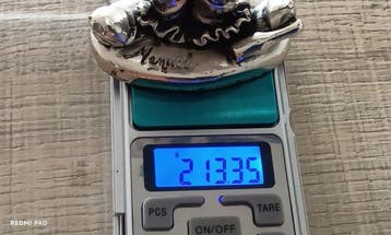 Statuette, Clown argenté - 15 cm - Argent