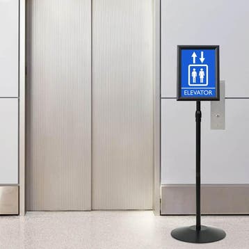 vidaXL Pedestal Poster Stand a4 PVC en Staal Zwart, Verzenden