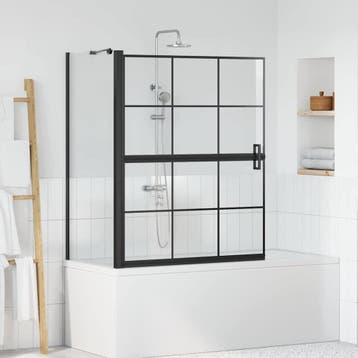vidaXL Bad Douche Scherm Zwart en Transparant 100 x 68 x 128, Verzenden, Nieuw