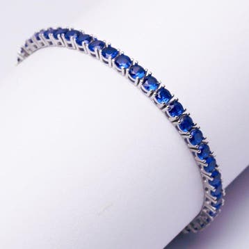 Zonder minimumprijs - Armband Zilver Saffier - Tennisarmband, Bijoux, Sacs & Beauté, Bracelets
