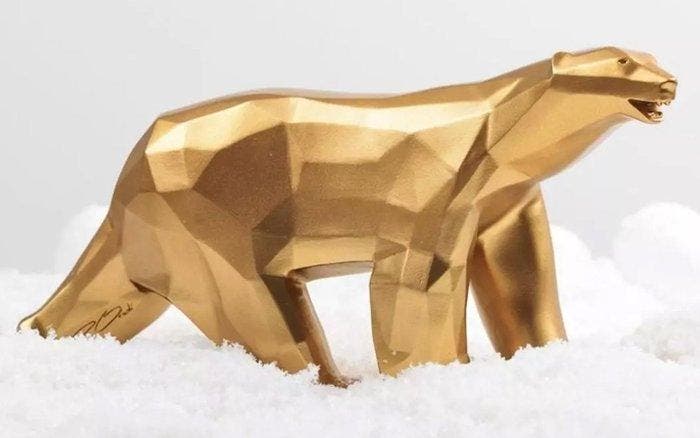 Richard Orlinski (1966) - Ours Pompon x Orlinski Or Edition, Antiquités & Art, Art | Peinture | Moderne