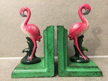 Serre-livres (2) - Fonte - PORTE-LIVRES FLAMINGO, Antiek en Kunst