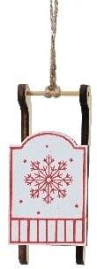 Hanger Houten Slee Wit met Rood per stuk, Hobby en Vrije tijd, Knutselen, Nieuw