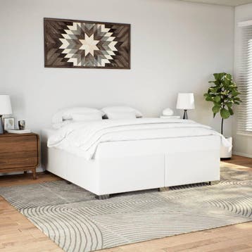 vidaXL Bedframe kunstleer wit 180x200 cm, Huis en Inrichting, Verzenden, Nieuw