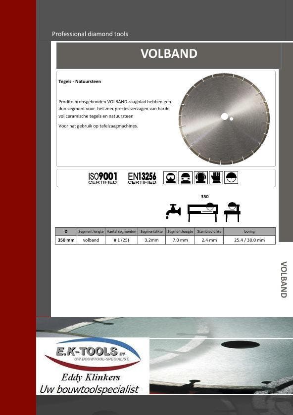 Diamantzaagblad-Volband: Vol keramische tegels-natuursteen., Doe-het-zelf en Bouw, Gereedschap | Zaagmachines, Nieuw, Verzenden