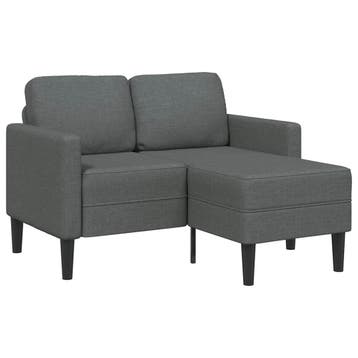 vidaXL Tweezitsbank met chaise longue L-vorm donkergrijs 125, Verzenden