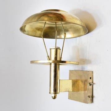 Lampe murale - Laiton, Verre - Lampe à cage industrielle