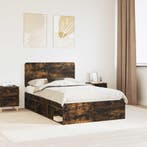 vidaXL Bedframe Rook Eiken 120 x 190 cm Massief grenenhout, Verzenden, Nieuw