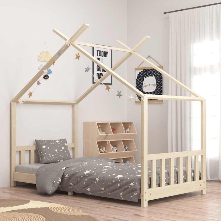 vidaXL Kinderbedframe massief grenenhout 90x200 cm, Enfants & Bébés, Chambre d'enfant | Lits, Envoi
